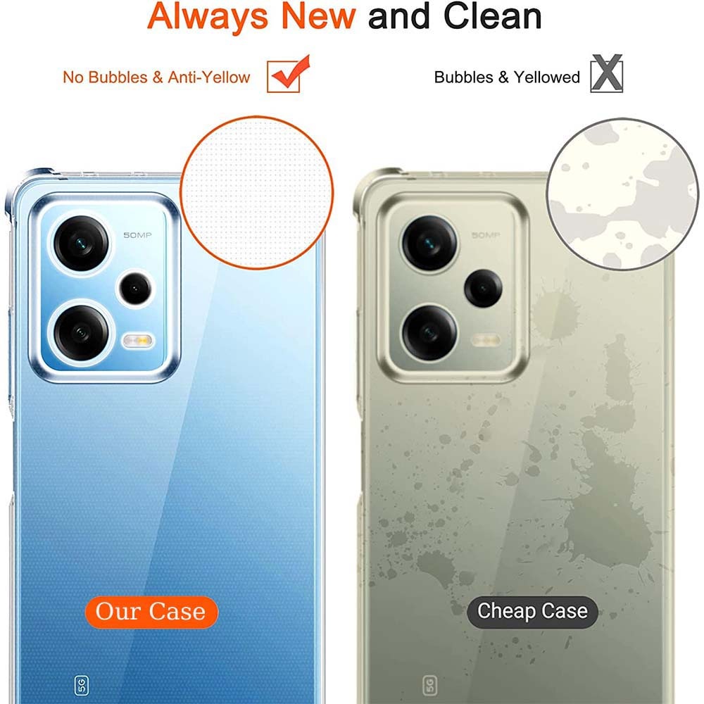 Ốp lưng Redmi Note 9s / 9 Pro / Note 10 Pro / Note 11 Pro / Note 12 Pro 5G / 13 Pro 5G / 14 Pro 5G / 14 Pro Plus dẻo trong suốt lồi 4 góc