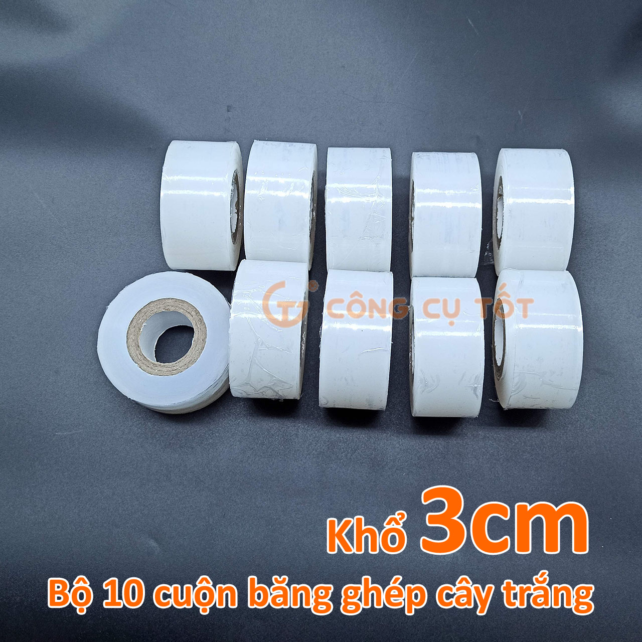 Bộ 10 cuộn băng keo ghép cây tự hủy khổ 3cm