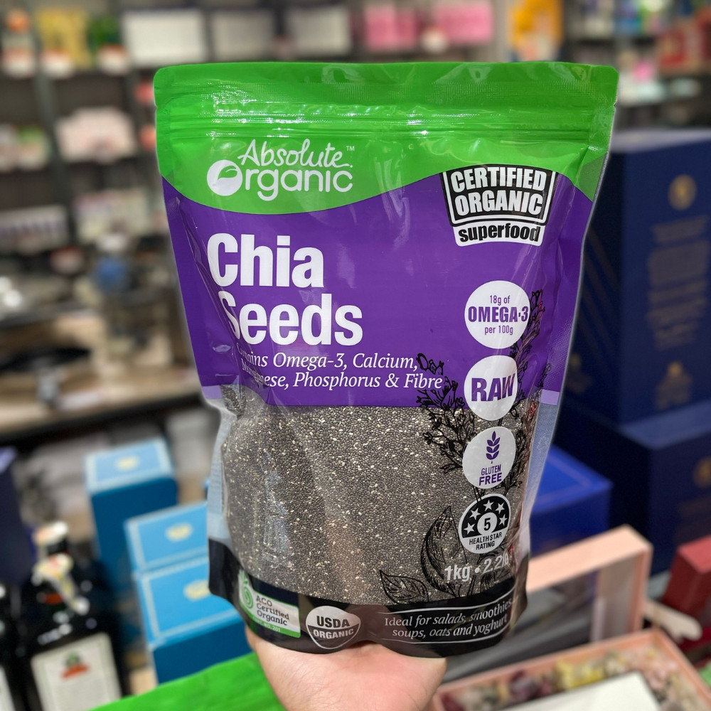 Hạt chia hữu cơ Absolute chuẩn Organic Úc 1kg
