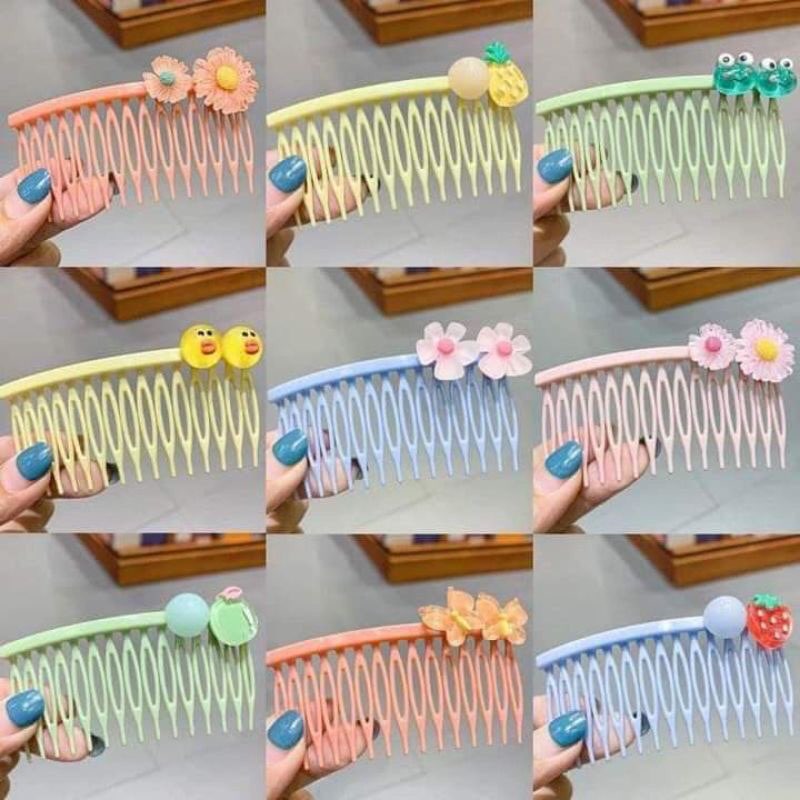 Bờm xược cài tóc đính hoa hàn quốc- Bờm cài tóc- Lược chải tóc