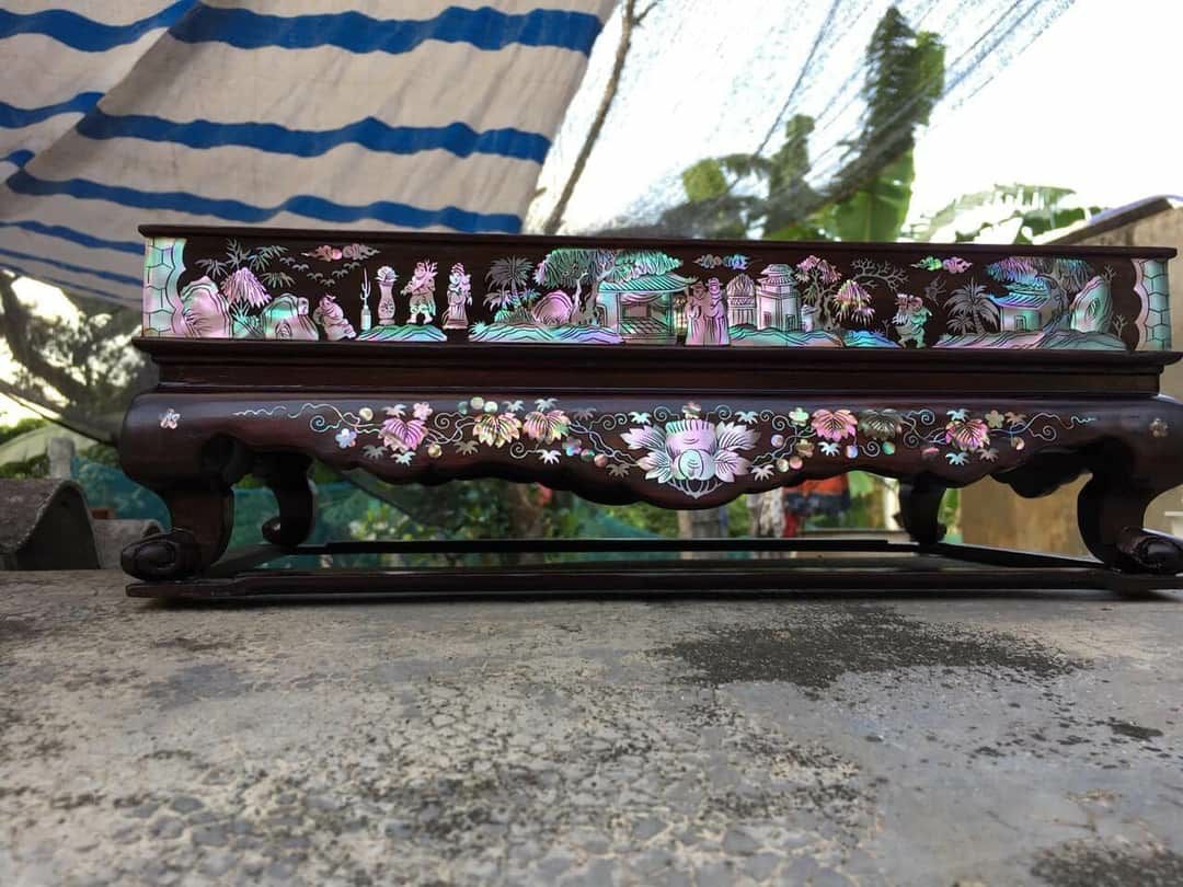 KHAY TRÀ GỖ TRẮC KHẢM ĐẸP 38x24cm