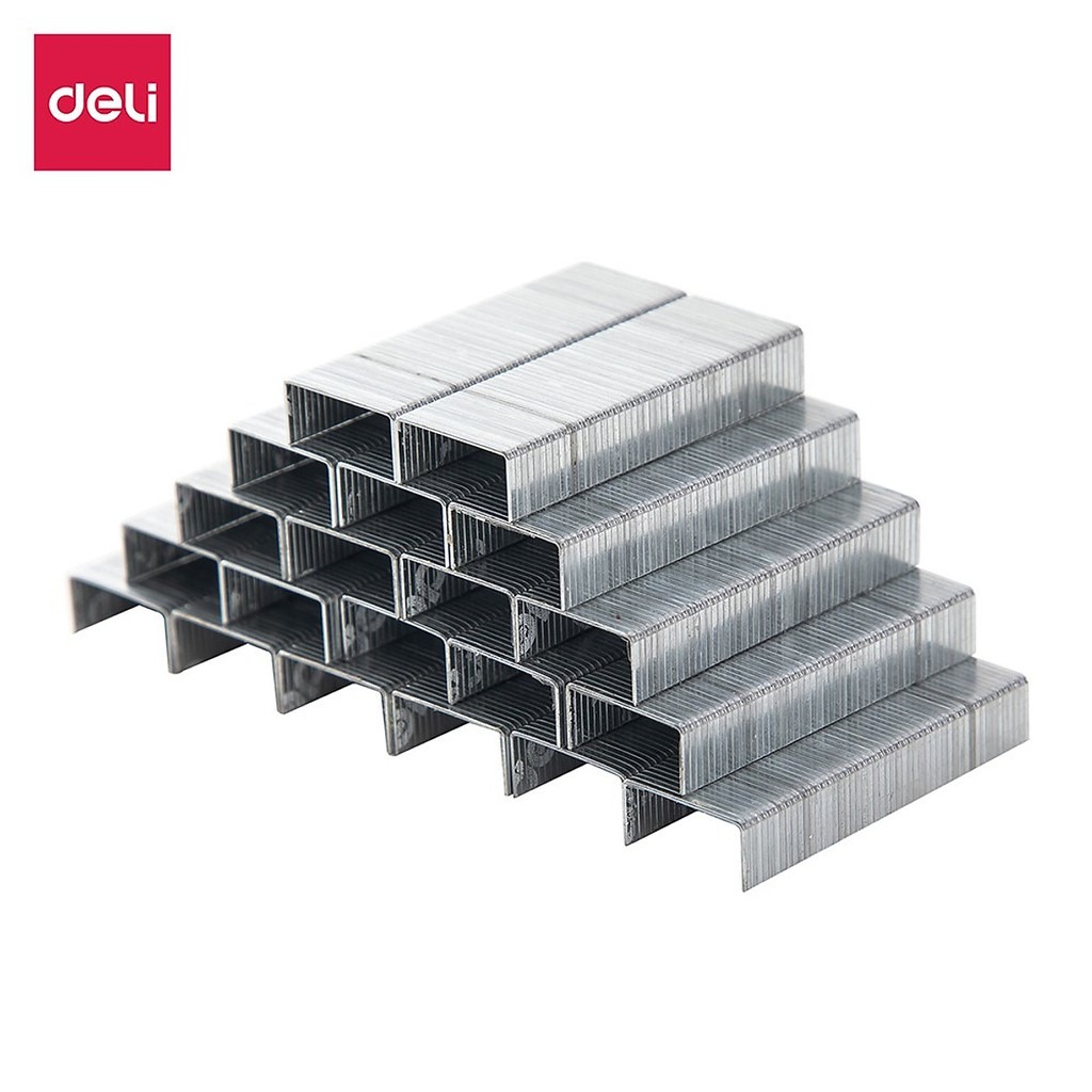 Kim Bấm Số 3 - 24/6 Deli E0012N Thép chắc chắn, không gỉ sét
