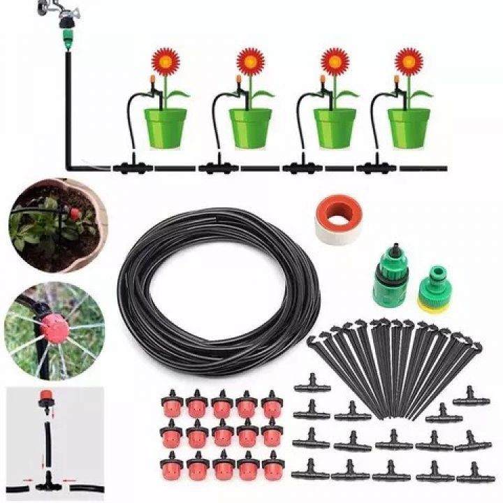 Bộ 20 đầuBộ 20 đầu tưới nhỏ giọt 8 tia kèm 20m dây và đầy đủ phụ kiện tưới cây 8 tia kèm 20m dây và đầy đủ phụ kiện tưới cây