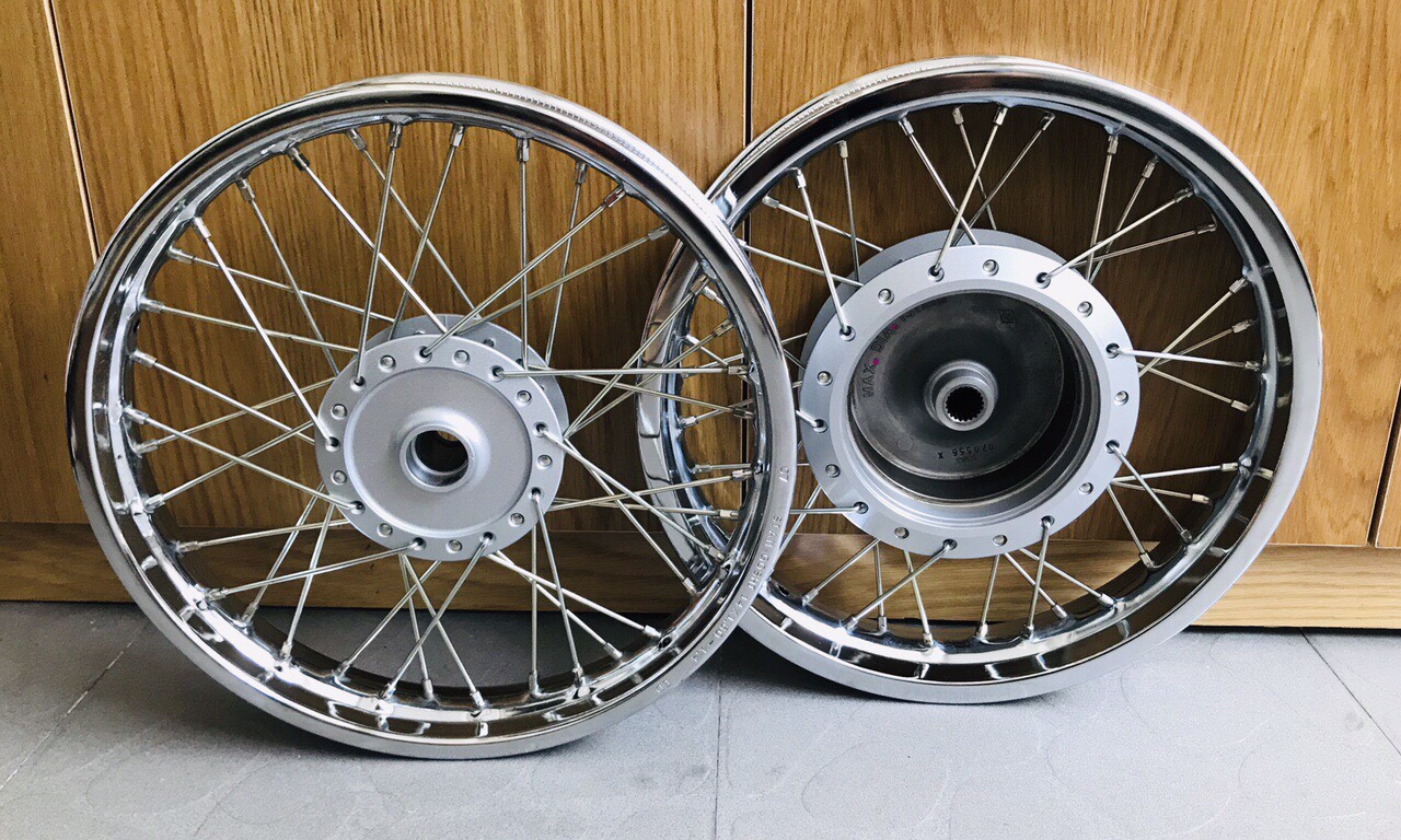 Bộ căm đùm niềng zin sắt thái honda air blade vision 2008-2019 và vario click air blade 2020 trở lên gắn zin theo xe không chế cháo