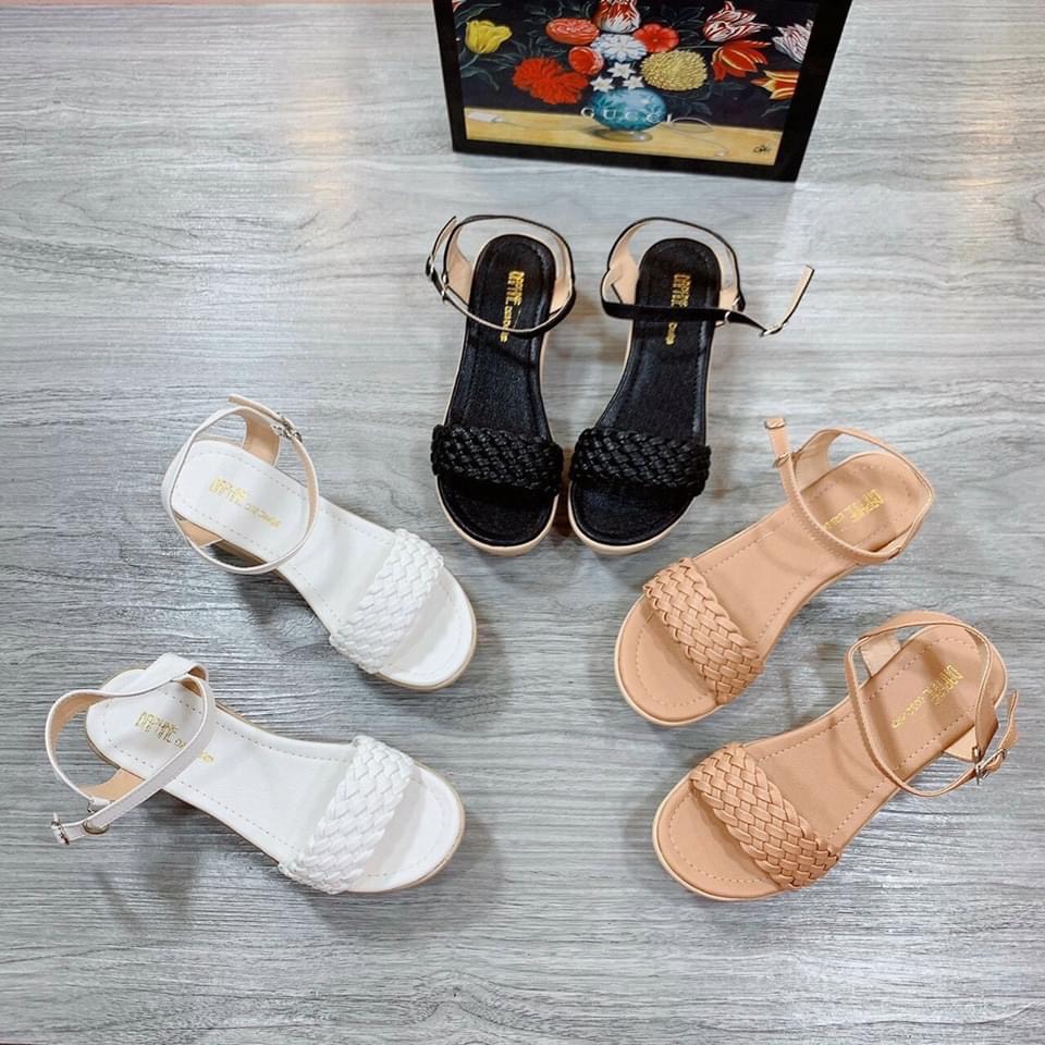 Giày sandal đế xuồng 5p quai đan bính DX002