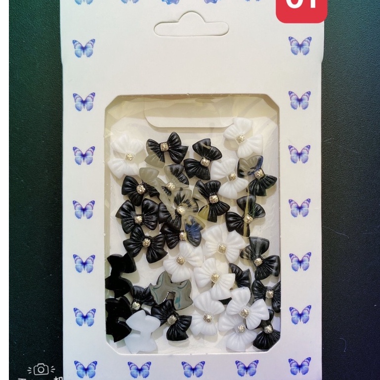 Set Charm Nơ Chấm Bi Siêu Đẹp.