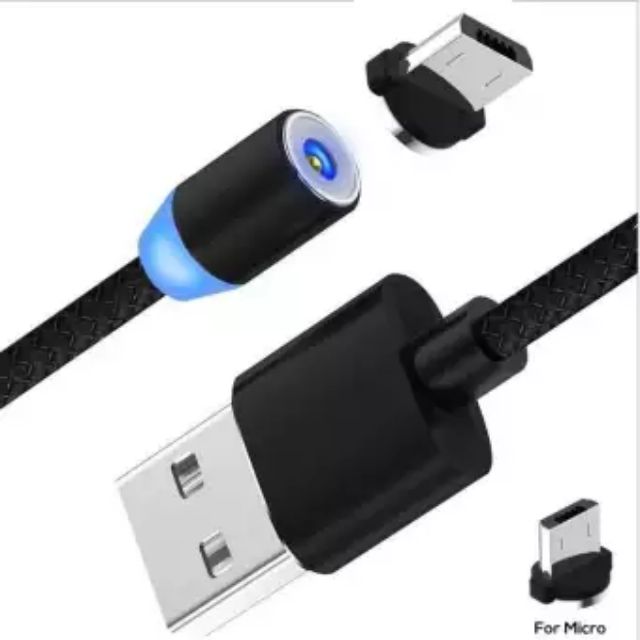 Cáp Sạc Nam Châm Tròn Xoay 360 Độ chân sạc Micro, Iphone, Type-C