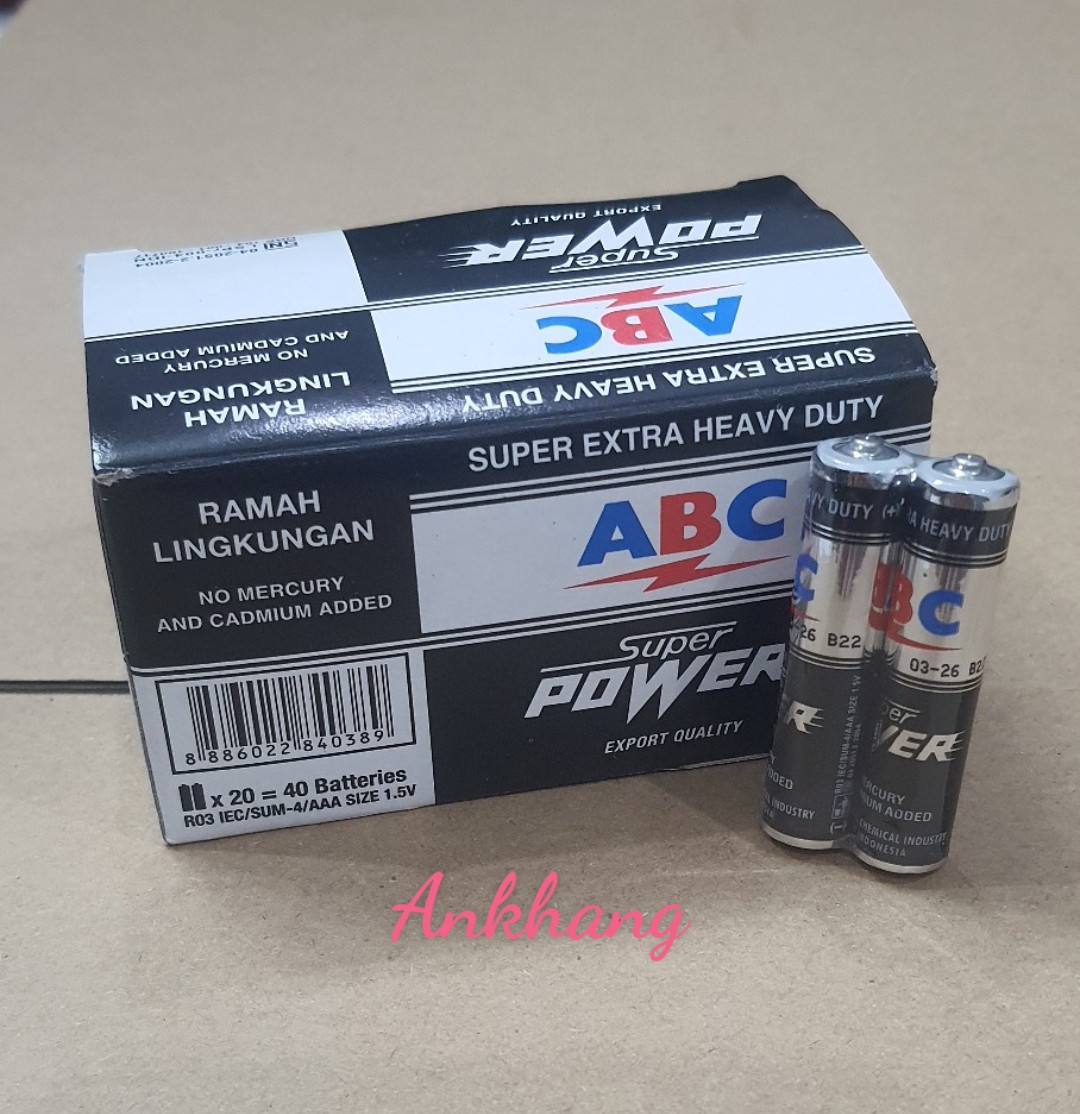 Pin đũa AAA 1.5V ABC Super Extra Heavy Duty - Nhập khẩu Indonesia