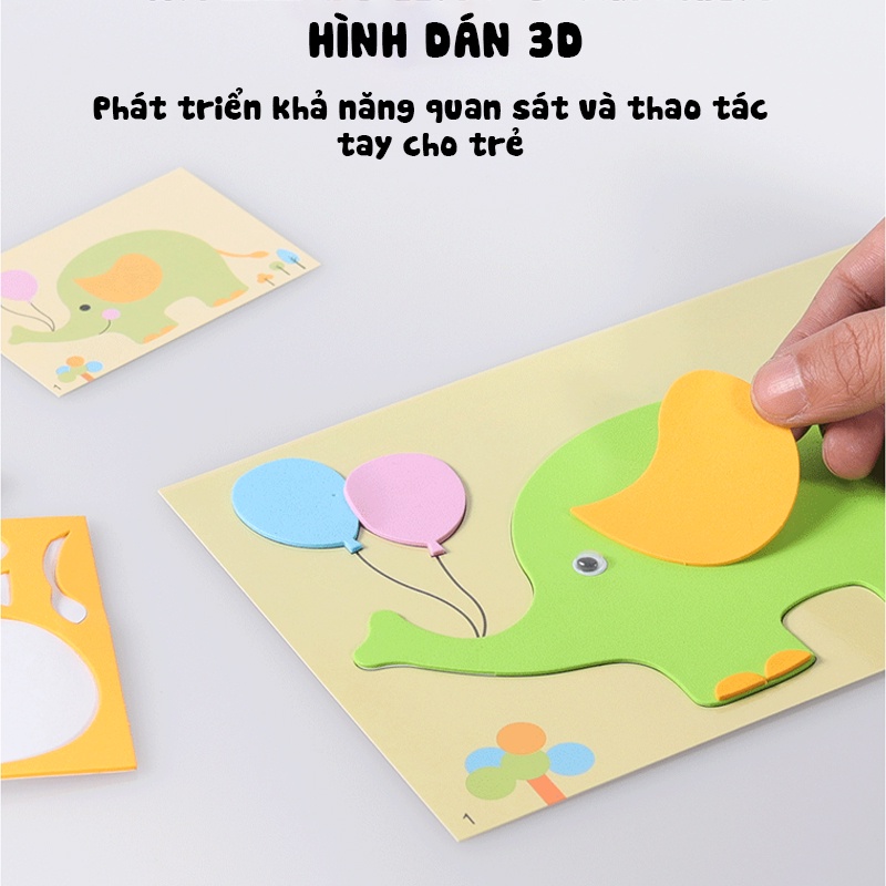 [Chọn mẫu] Tranh dán xốp EVA khổ A4 - Đồ chơi thủ công cho bé
