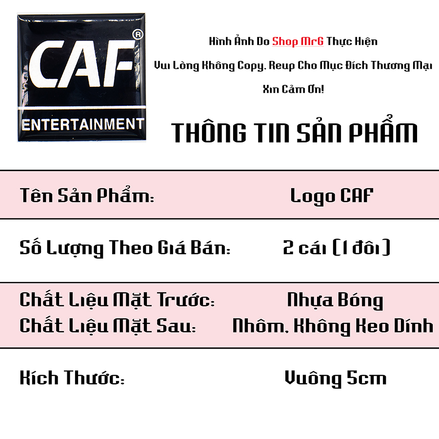 Cặp 2 Tem Loa CAF (c.a.f) 5cm x 5cm