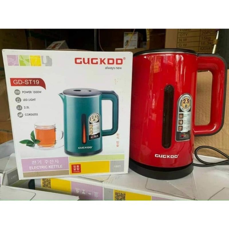 Ấm siêu tốc 2 lớp cuckoo - ấm đun nước siêu tốc 2,5l, ấm siêu tốc cuckoo 2,5 l công suất 1500w, sử dụng công nghệ inverter tiết kiệm điện năng