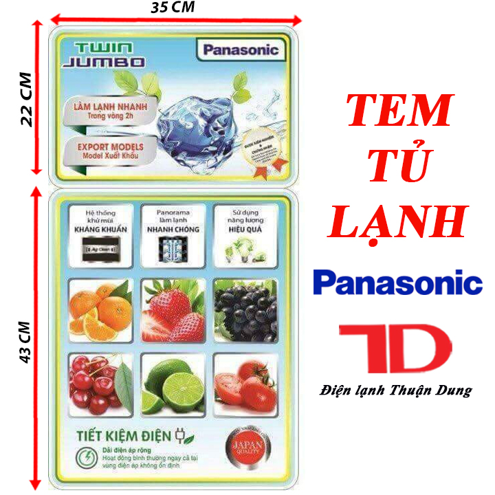 TEM DÁN TỦ LẠNH PANASONIC, TEM DÁN TỦ LẠNH, TEM TỦ LẠNH, TEM PANASONIC