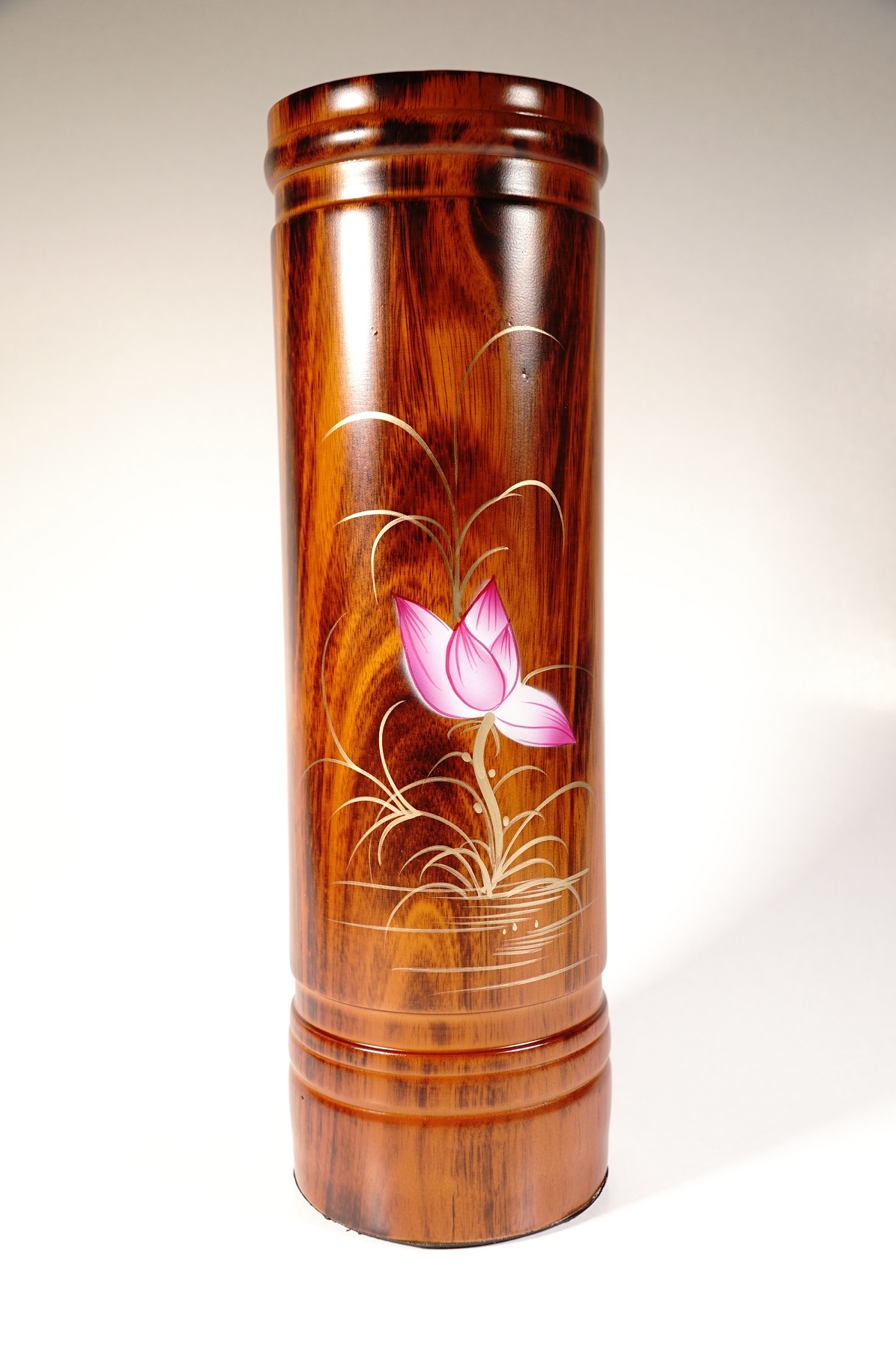 Ống đựng nhang thờ cúng vẽ sen hồng trong đầm phong thủy tài lộc - Nhiều cỡ