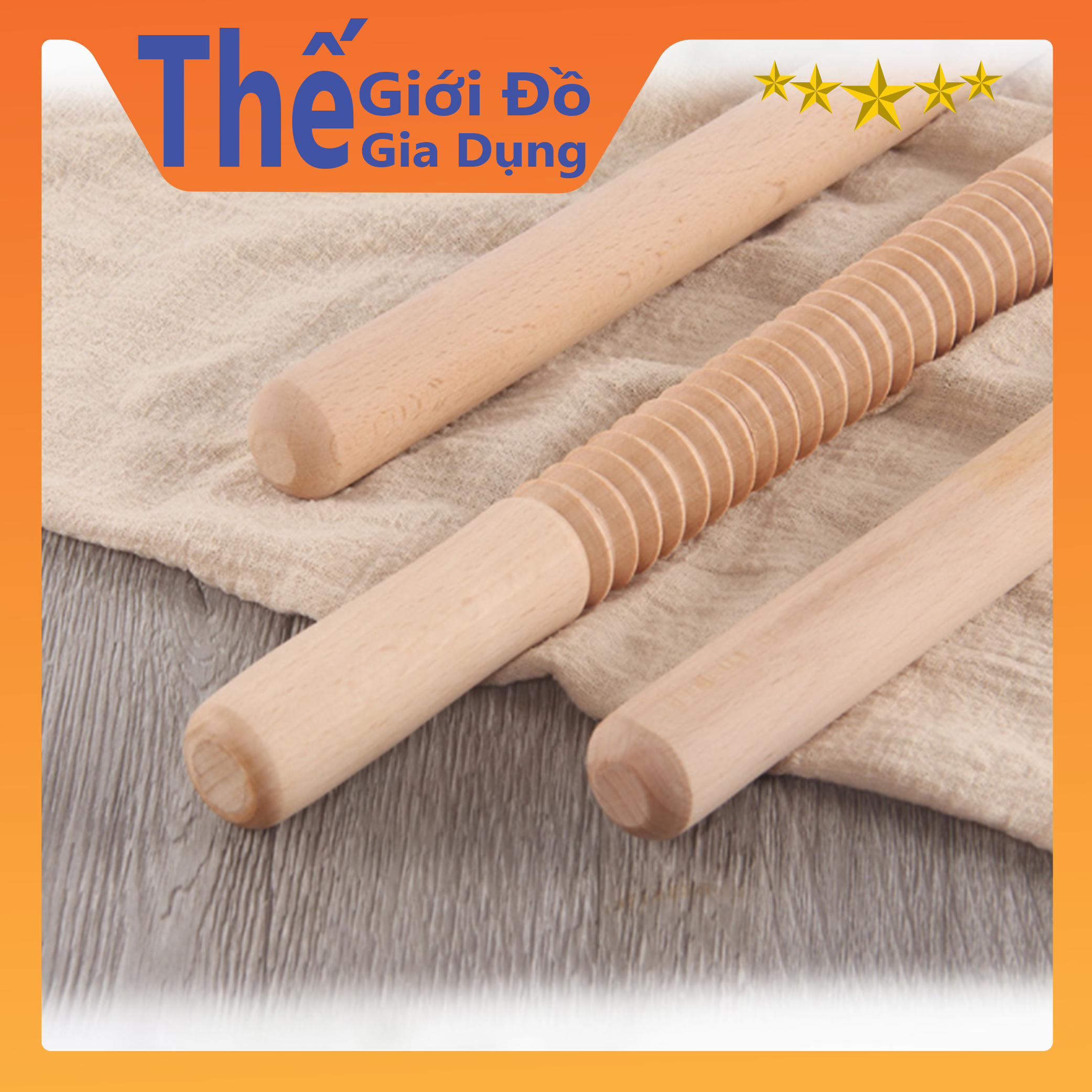 Cây Lăn Bột Bằng Gỗ Tròn