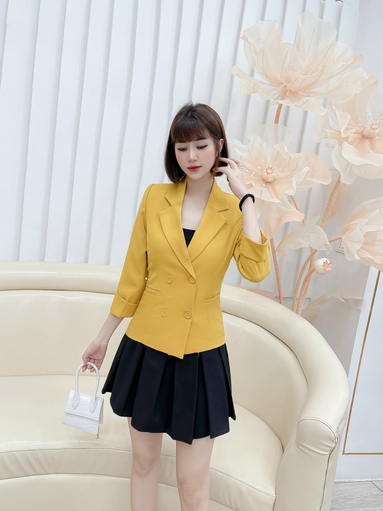 Aó Vest Cao Cấp.3685.Aó blazer Nữ Công Sở.