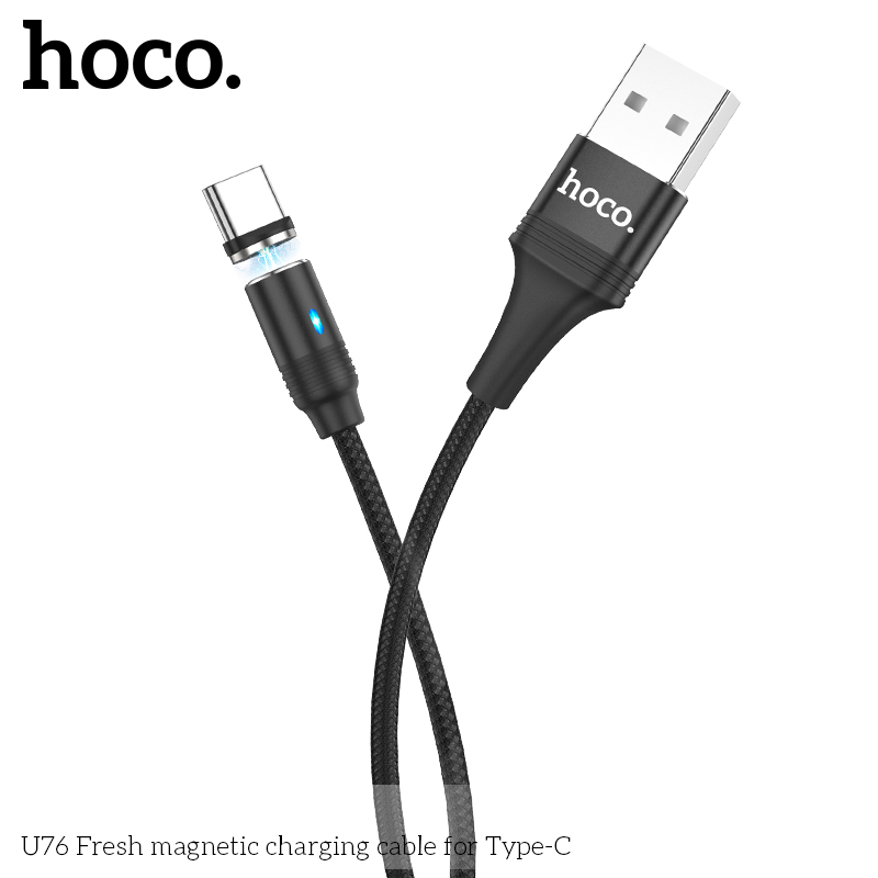 Cáp sạc nhanh tự ngắt từ tính Hoco U76 Micro USB/ Lightning/ Type C