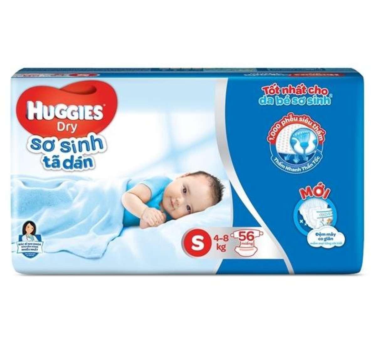 Mẫu mới - Tã dán sơ sinh Huggies S56 ( mẫu đệm mây)