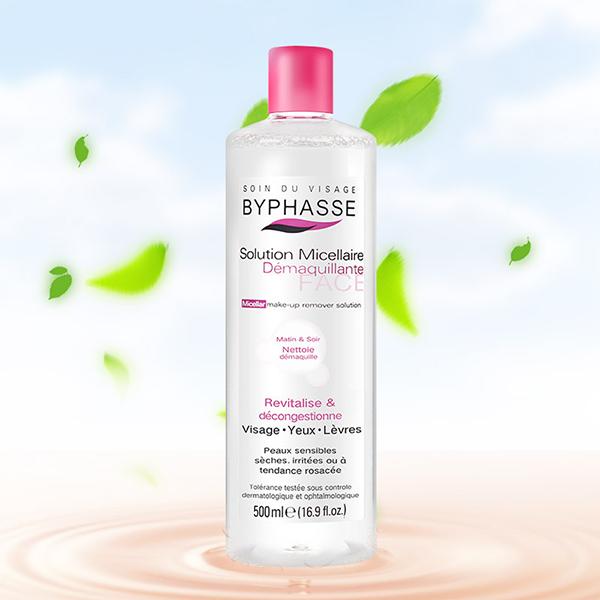 [Hoàn Tiền 8%]Nước tẩy trang Byphasse Micellar Make-up Remover Solution 500ml