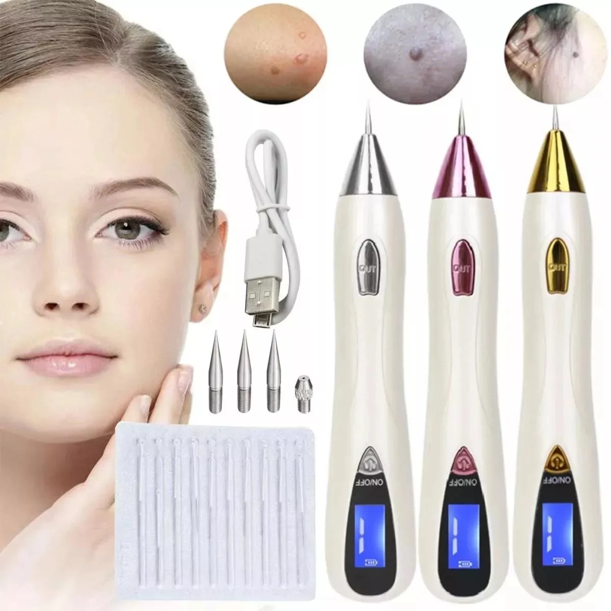Máy đốt nốt ruồi | sale máy đốt nốt ruồi mụn thịt tàn nhang 9 cấp độ, máy đốt ổ hôi nách laser lcd bút xóa tàn nhang da mặt loại bỏ vết sẹo .