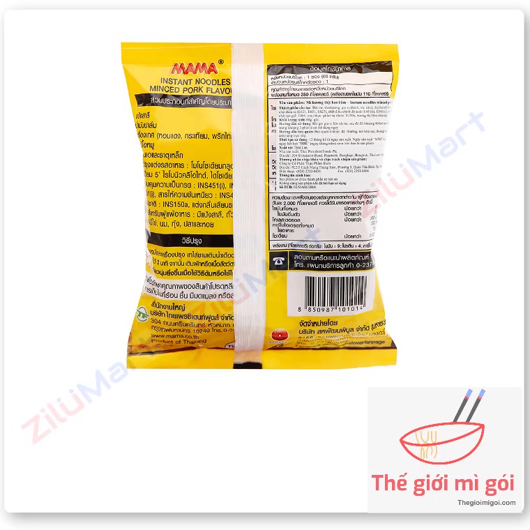 Mì Thái Lan Mama vị thịt bằm (thùng 30 gói) loại 60g
