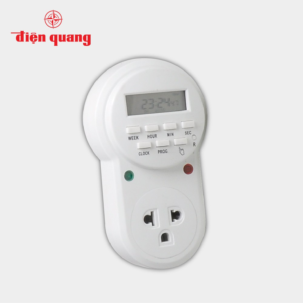 Ổ cắm hẹn giờ ĐQ ESK DT12 W 13 ( Điều chỉnh điện tử, 1 lỗ - 3 chấu, trắng )