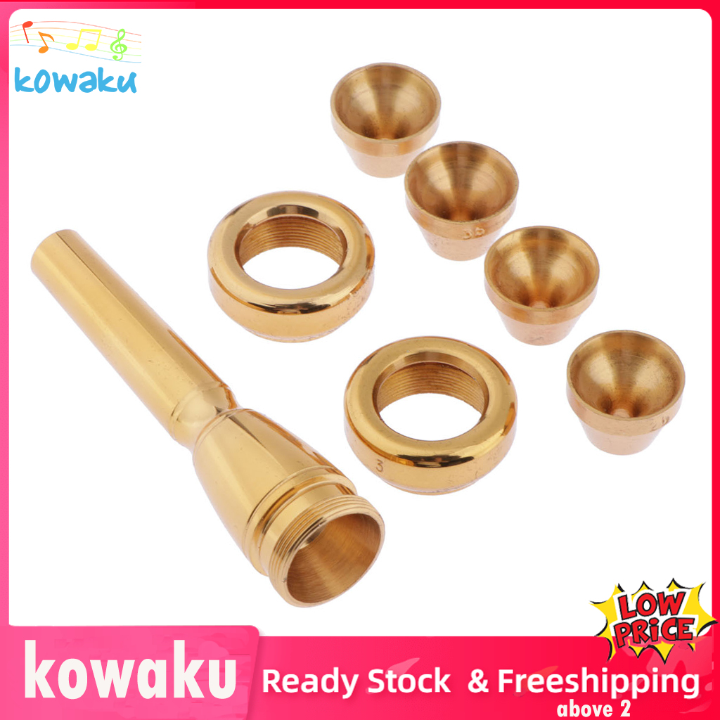 kowaku Trumpet Mouthpiece Set 3C 3B 2C 2B, Gold Plated Trumpet Mouthpiece