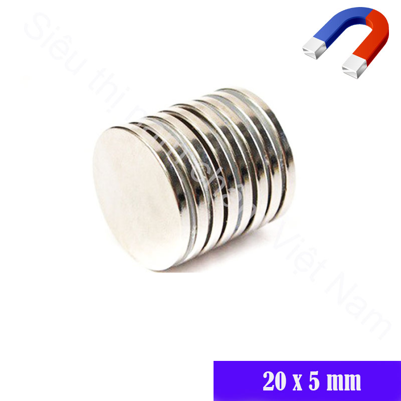 Nam châm 20x5mm siêu hút, nam châm hình tròn siêu hít hot