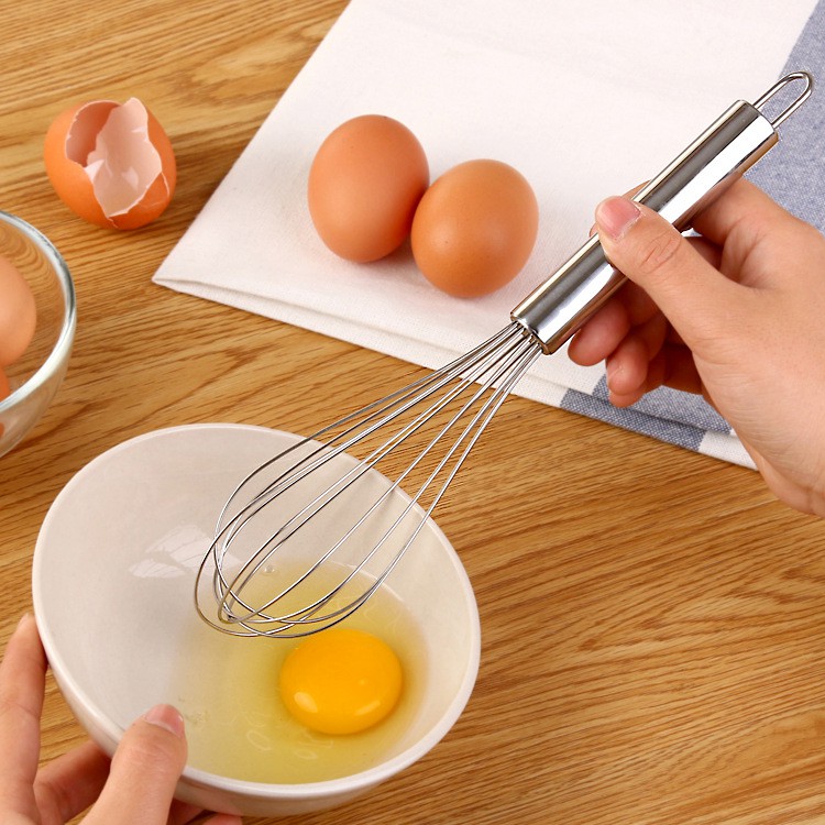 [HÀNG CÓ SẴN] Cây Đánh Trứng Phới Tròn Bằng Tay Chất LiệuThép Không Gỉ 25cm