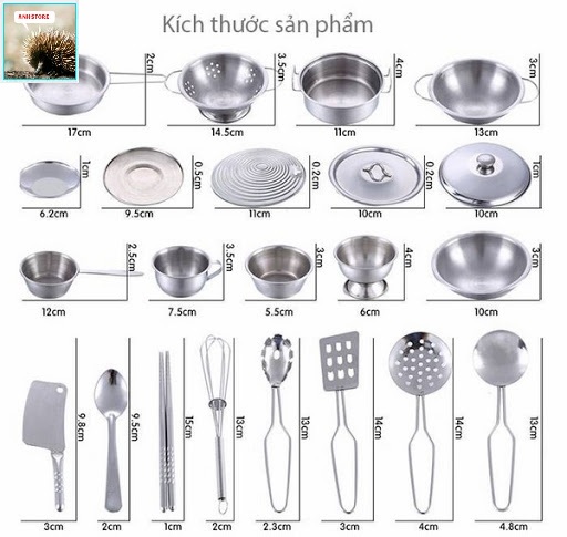 Bộ đồ chơi nấu ăn bằng inox 40 món cho bé