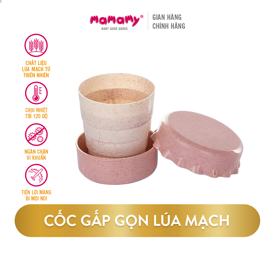 [Quà tặng] Cốc uống nước lúa mạch có thể gấp gọn siêu tiện lợi 130ml