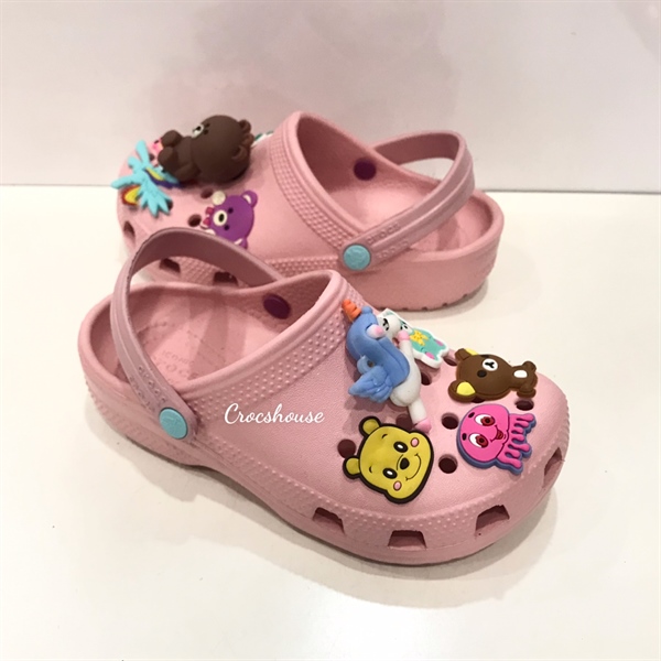 Dép sục croos classic trẻ em tặng kèm jibbitz 2d gắn dép, sục crocs bé trai bé gái dạng đúc chống trơn - nhà cá sấu.