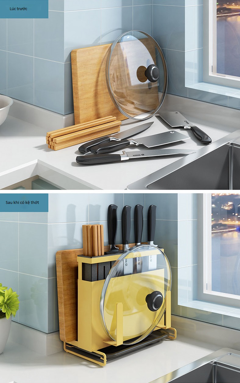 Kệ để dao đũa thớt inox - kệ dao thớt nhà bếp