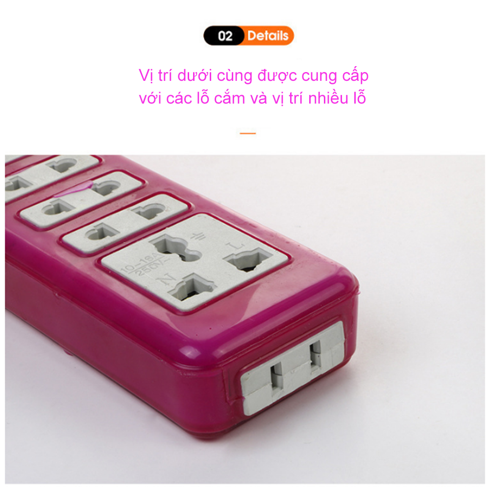 [Hcm]3-Pin 2-Pin Conversion Socket - High-Temperature Resistant Copper Core Wireless Power Socket in Purple and Orange Colors