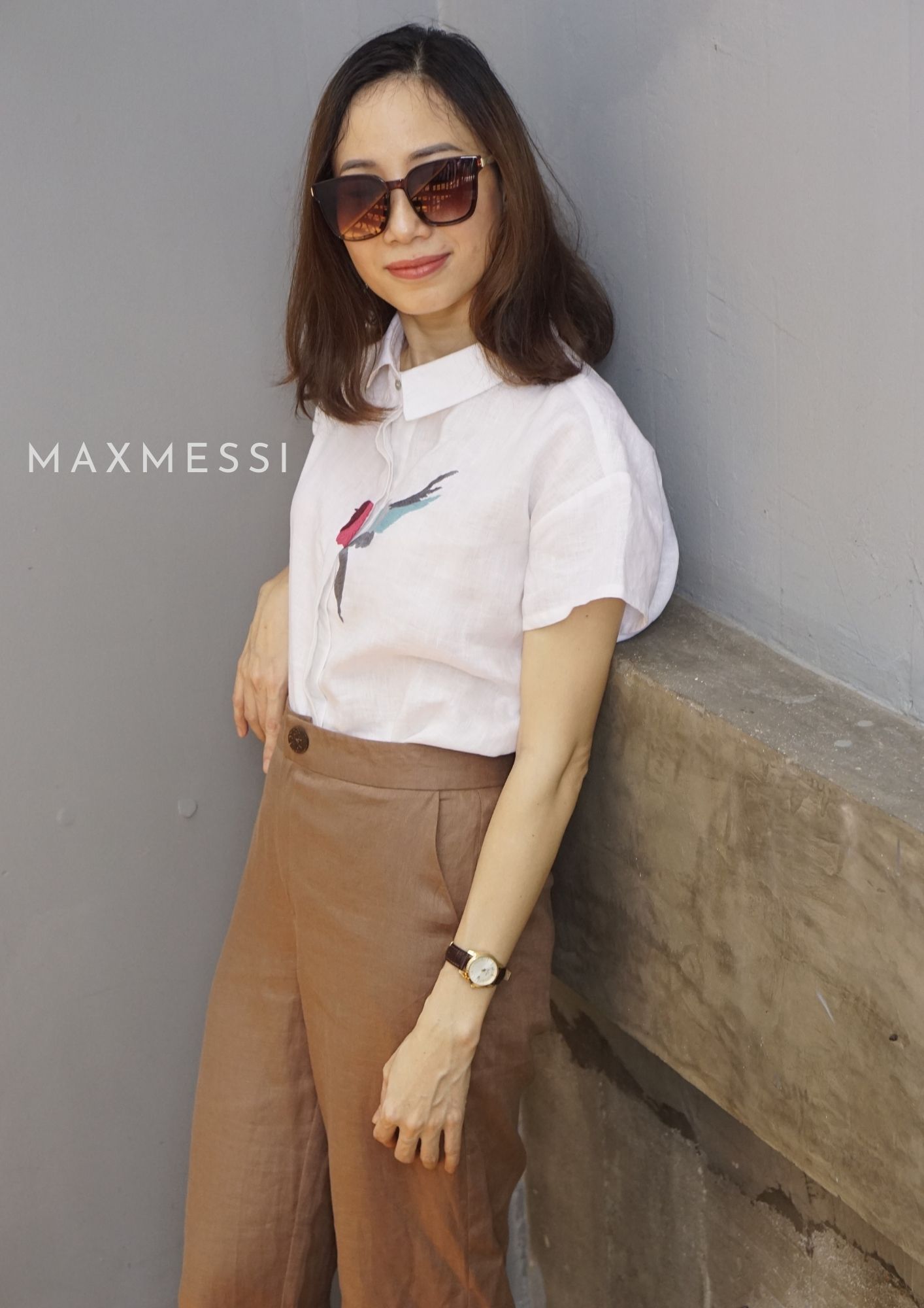 Quần Linen ống suông HOLLY - MaxMessi