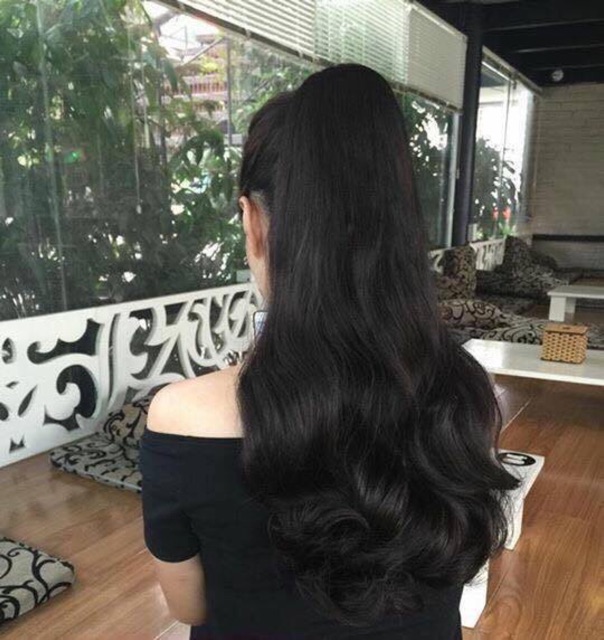 Tóc Giả Cột Xoăn Đuôi Đen