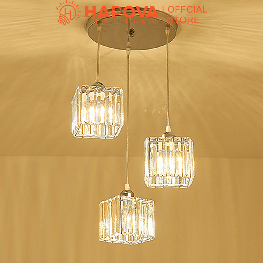Đèn thả trần trang trí HAPOVA TISER bộ 3 pha lê 9575/3