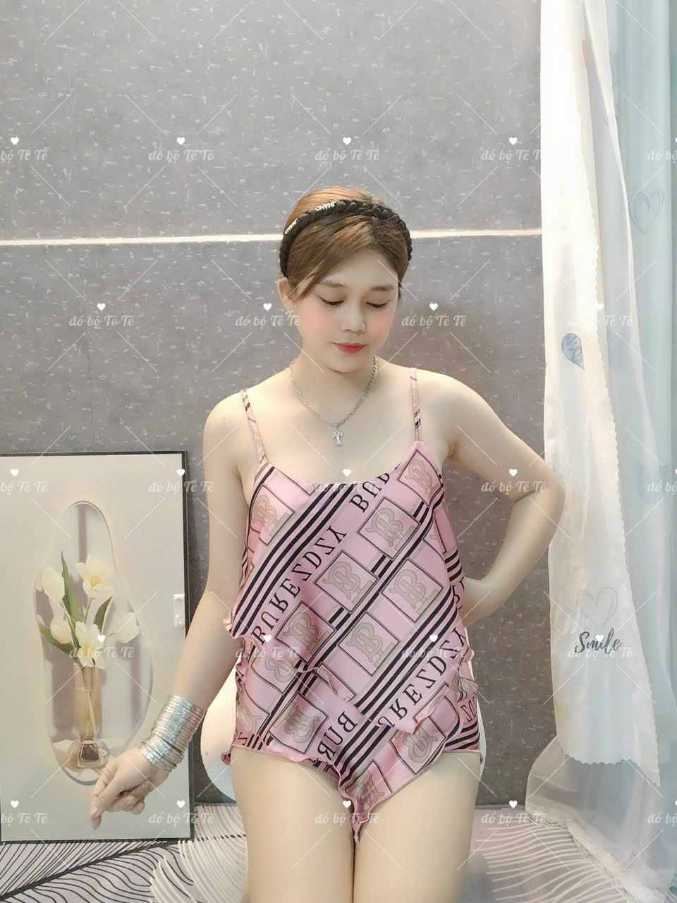 Set đồ nữ 2 dây phối tầng lụa satin Freesize 40-58kg