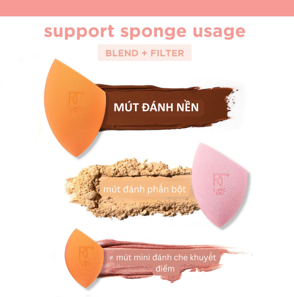 Set 3 Bông Mút Trang Điểm Real Techniques Sponge Set Ultimate Sponge Trio (3 pcs)