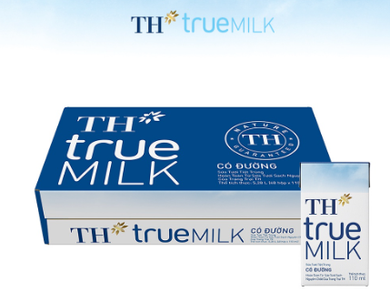 Thùng sữa TH True Milk có đường 110ml x 48 hộp
