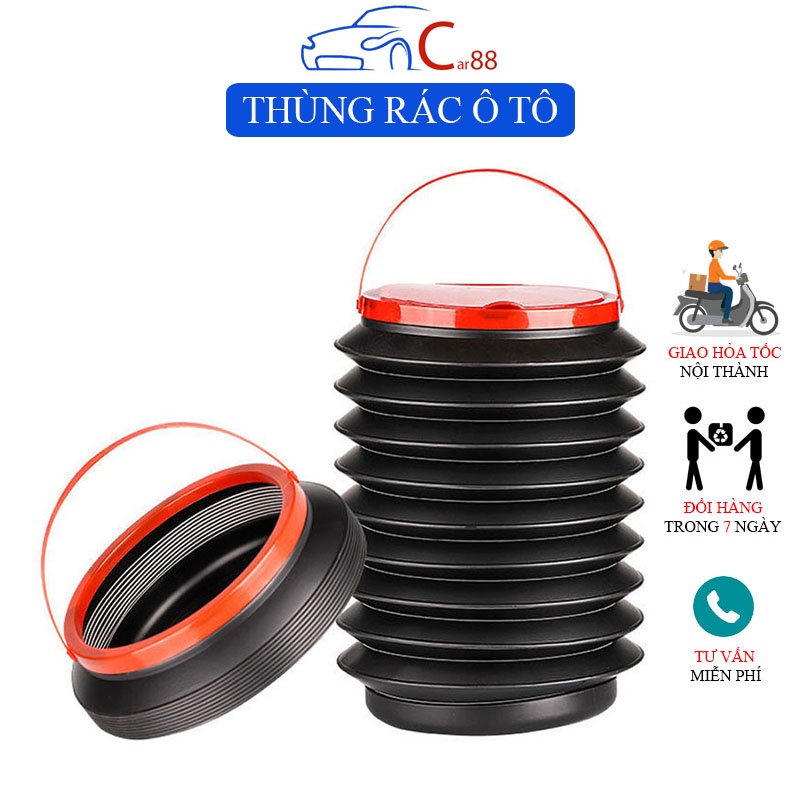 Thùng rác co giãn mini để trên ô tô dung tích 4l
