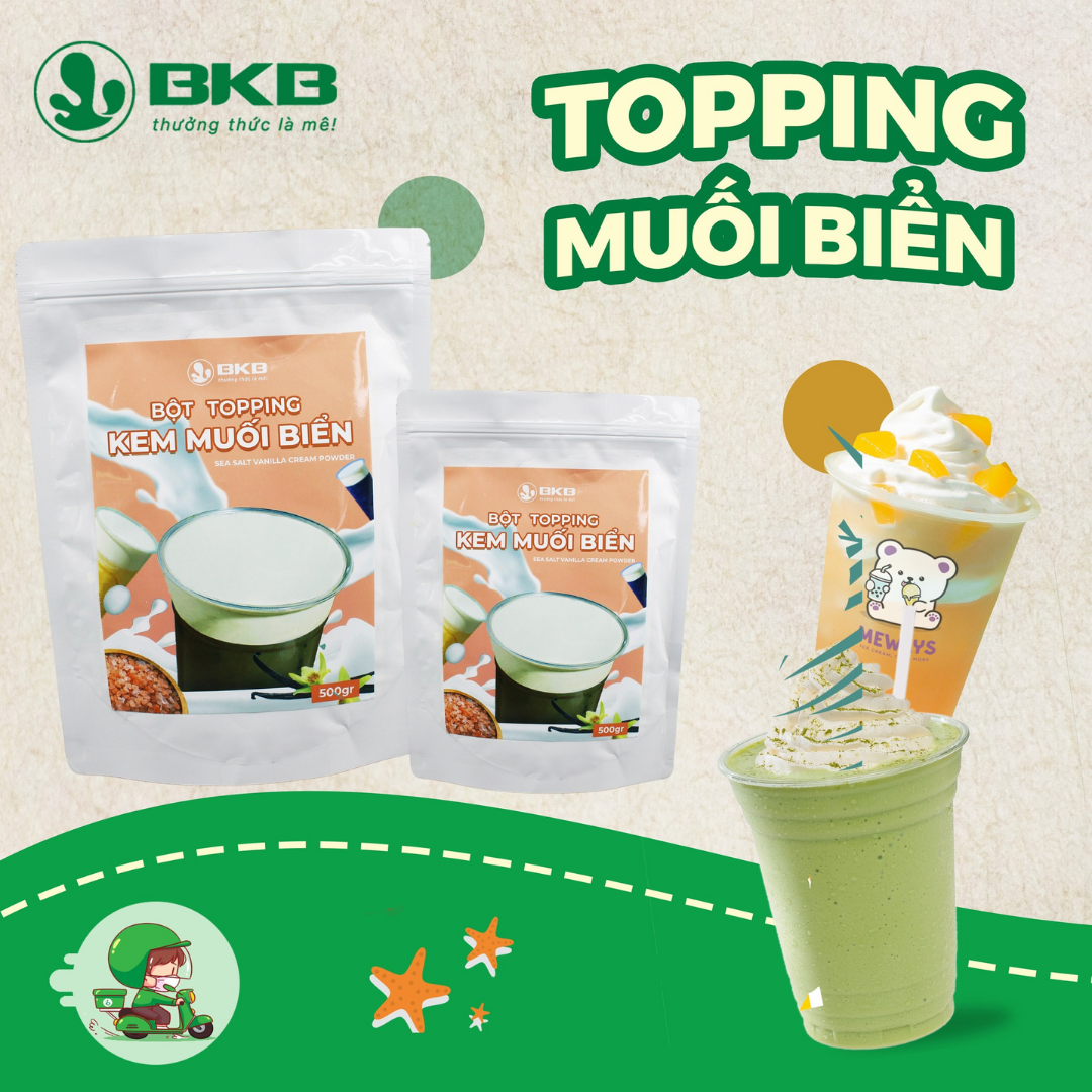 Bột Kem Topping Vị Muối Biển BKB – Thơm Ngon Sánh Mịn kem muối