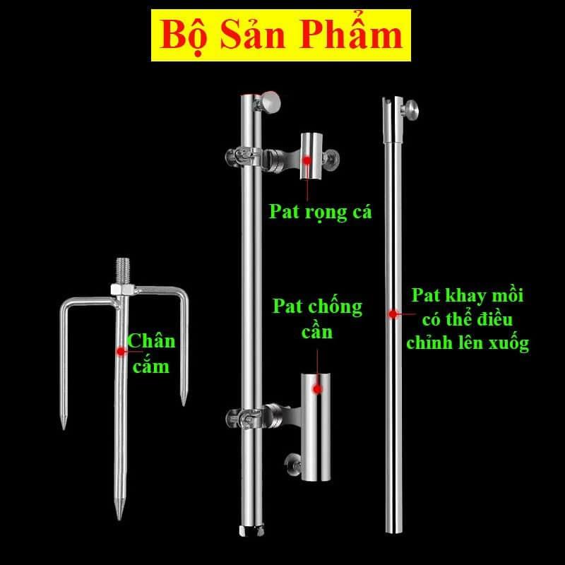 Tháp câu đài chống gác cần, rọng cá, khay mồi