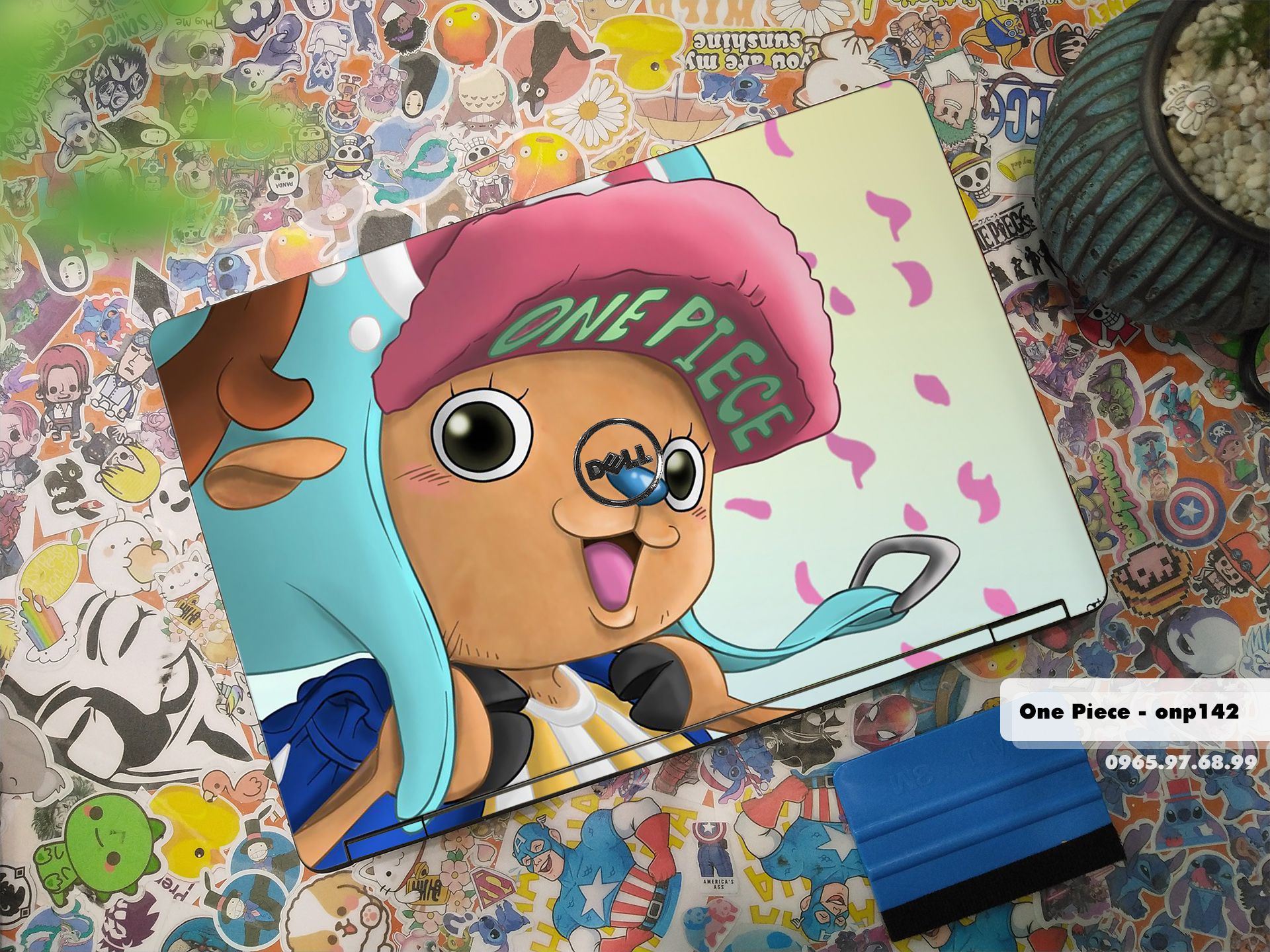 Decal Skin dán Laptop Dell mẫu One Piece (inbox mã máy cho shop)