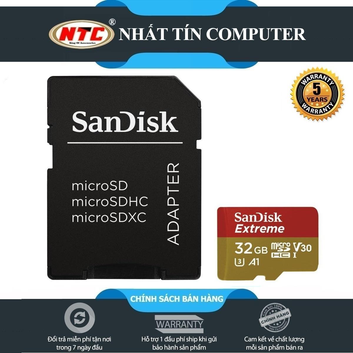 Thẻ nhớ microsdhc sandisk extreme 667x a1 v30 32gb uhs-i u3 100mb/s