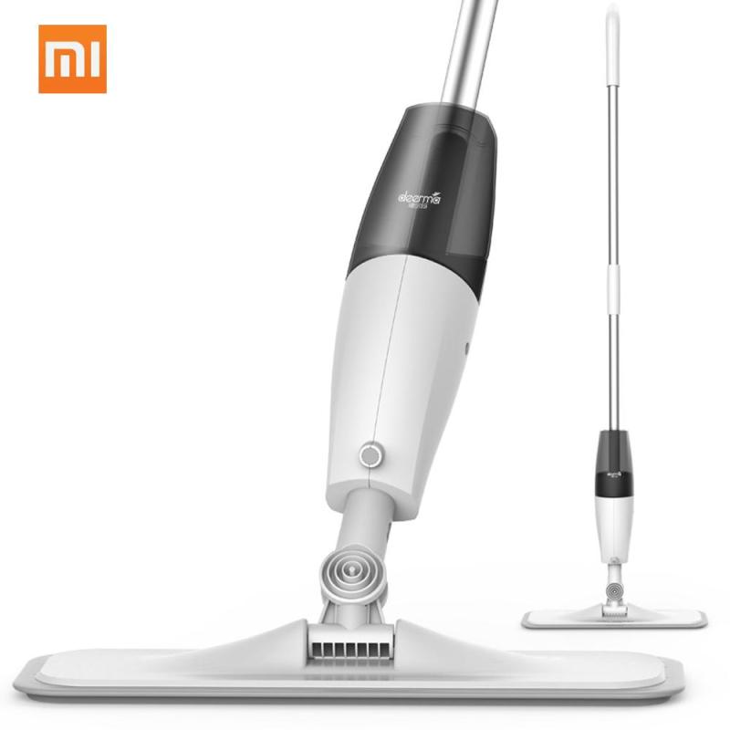 Xiaomi Mijia Smart Deerma Water Spray Mop Sweeper 1.2M Rod Carbon Fiber Dust Cloth 360 Rotating Cleaning Cloth Head Wooden Floor Ceramic Tile Mops Dry Cleaning Tools 350Ml Tank