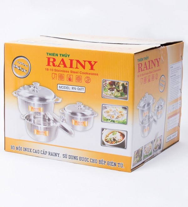 Bộ nồi inox 1 đáy Rainy RN-06TT