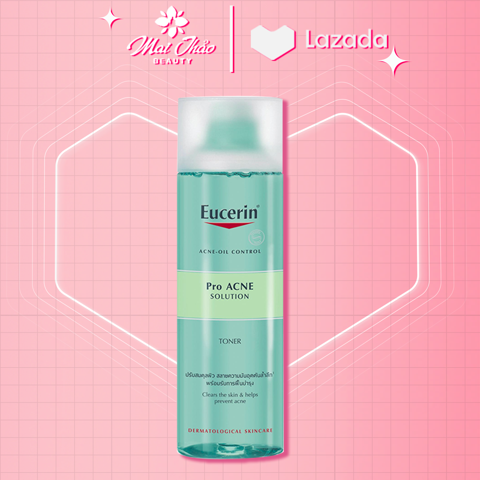 Eucerin nước hoa hồng dành cho da mụn proacne toner 200ml