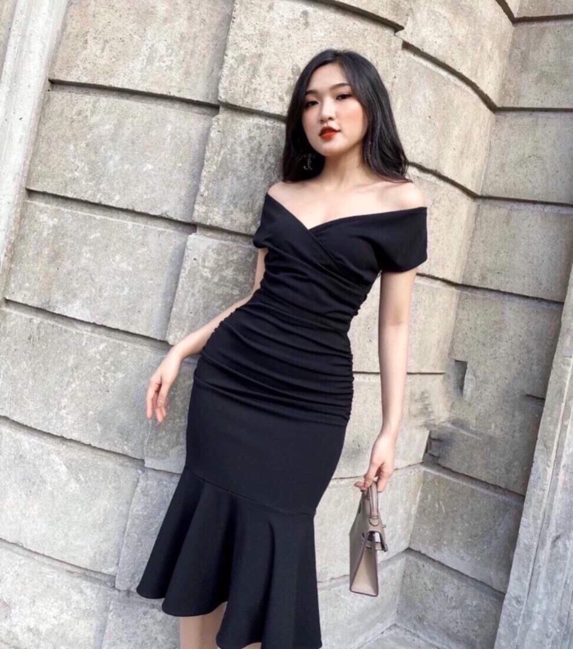 Đầm dự tiệc đuôi cá bẹt vai - cực đẹp mới nhất 2020 TL 2000