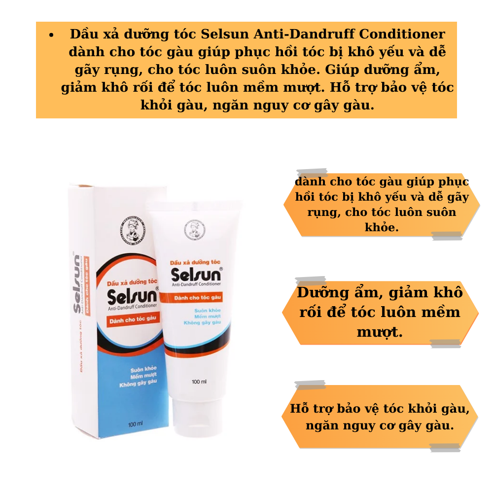 [HCM]Dầu xả dưỡng tóc Selsun Anti-Dandruff Conditioner 100ml