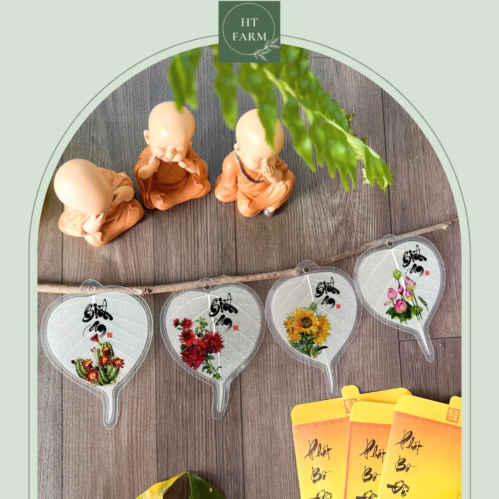 Lá Bồ Đề thư pháp chữ Bình an - Vạn sự bình an (Cầu Bình An – Tài Lộc – May mắn, Ốp điện thoại, Hàng loại 1)